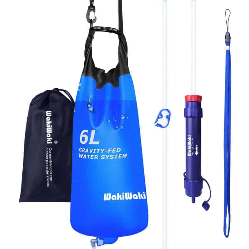 Gravity bag filter for camping - easy to carry